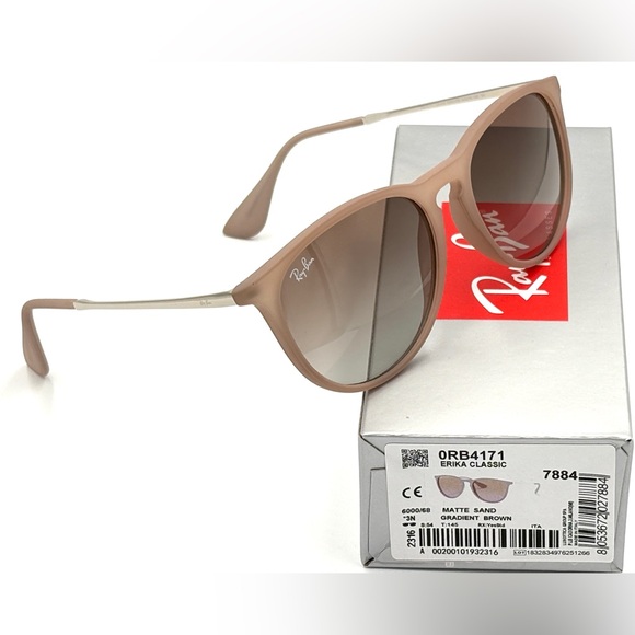 Ray-Ban Erika RB4171 Women’s Round Sunglasses - Matte Sand Violet Gradient 351 main image 6